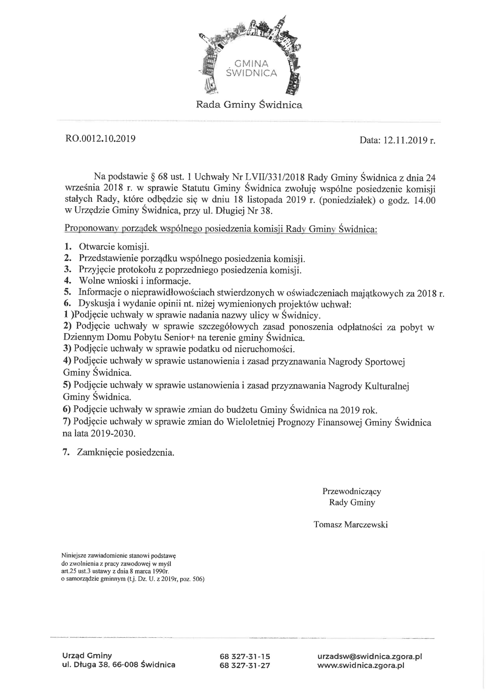 Ilustracja do informacji: Posiedzenie komisji Rady Gminy Świdnica
