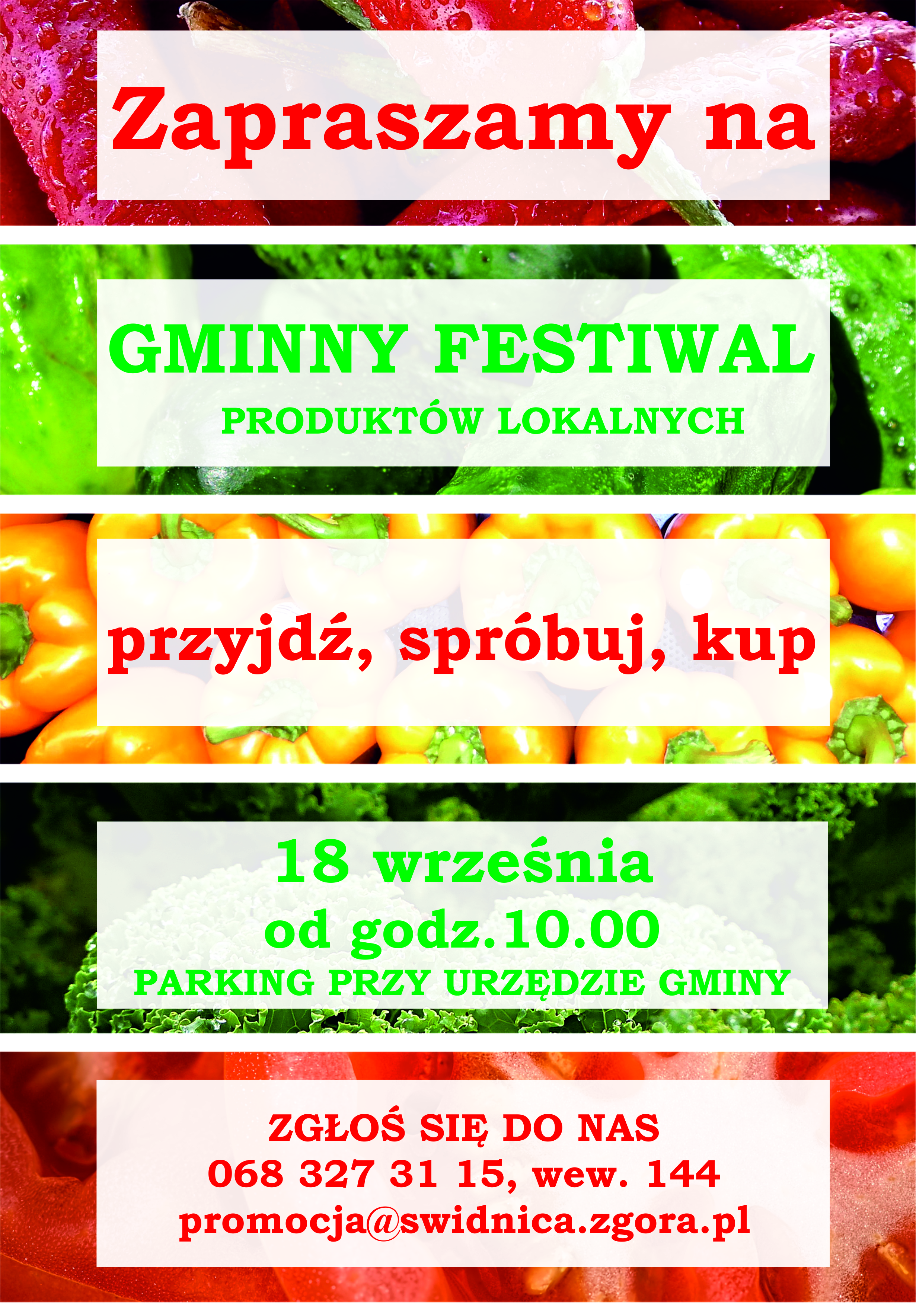 Plakat promujący Gminny festiwal produktów lokalnych