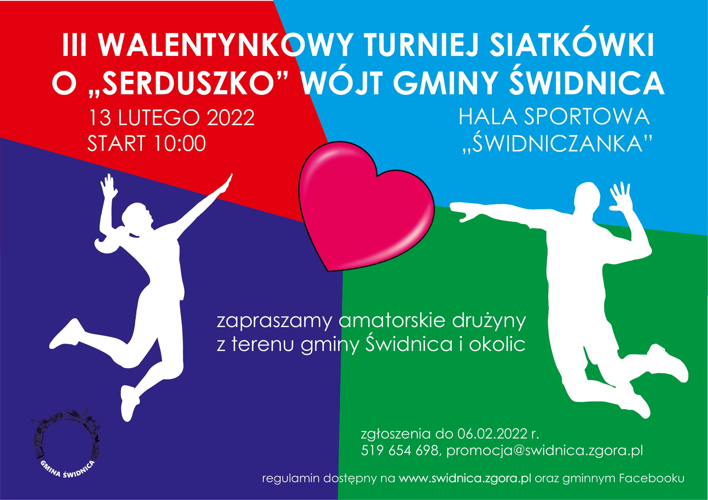 Ilustracja do informacji: III Walentynkowy Turniej Siatkówki o "Serduszko" Wójt Gminy Świdnica