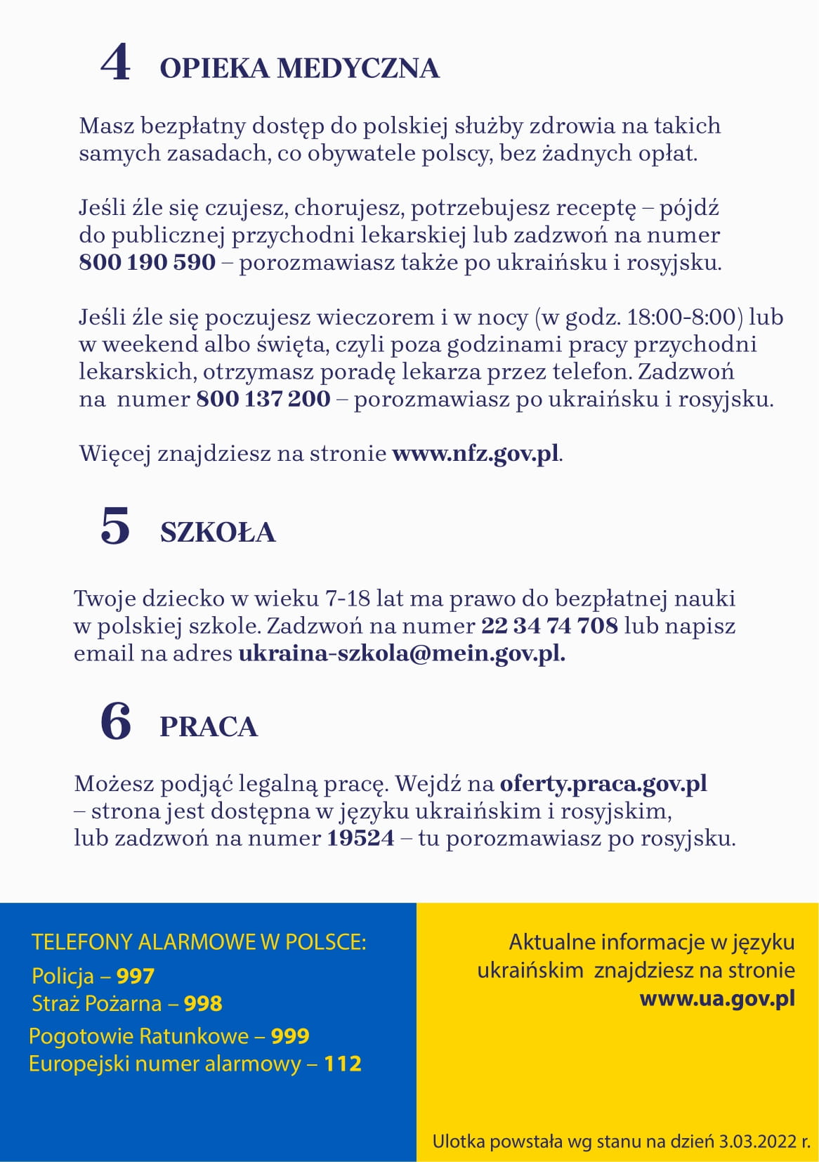Kilka przydatnych informacji dla osób przyjeżdżających z Ukrainy po polsku
