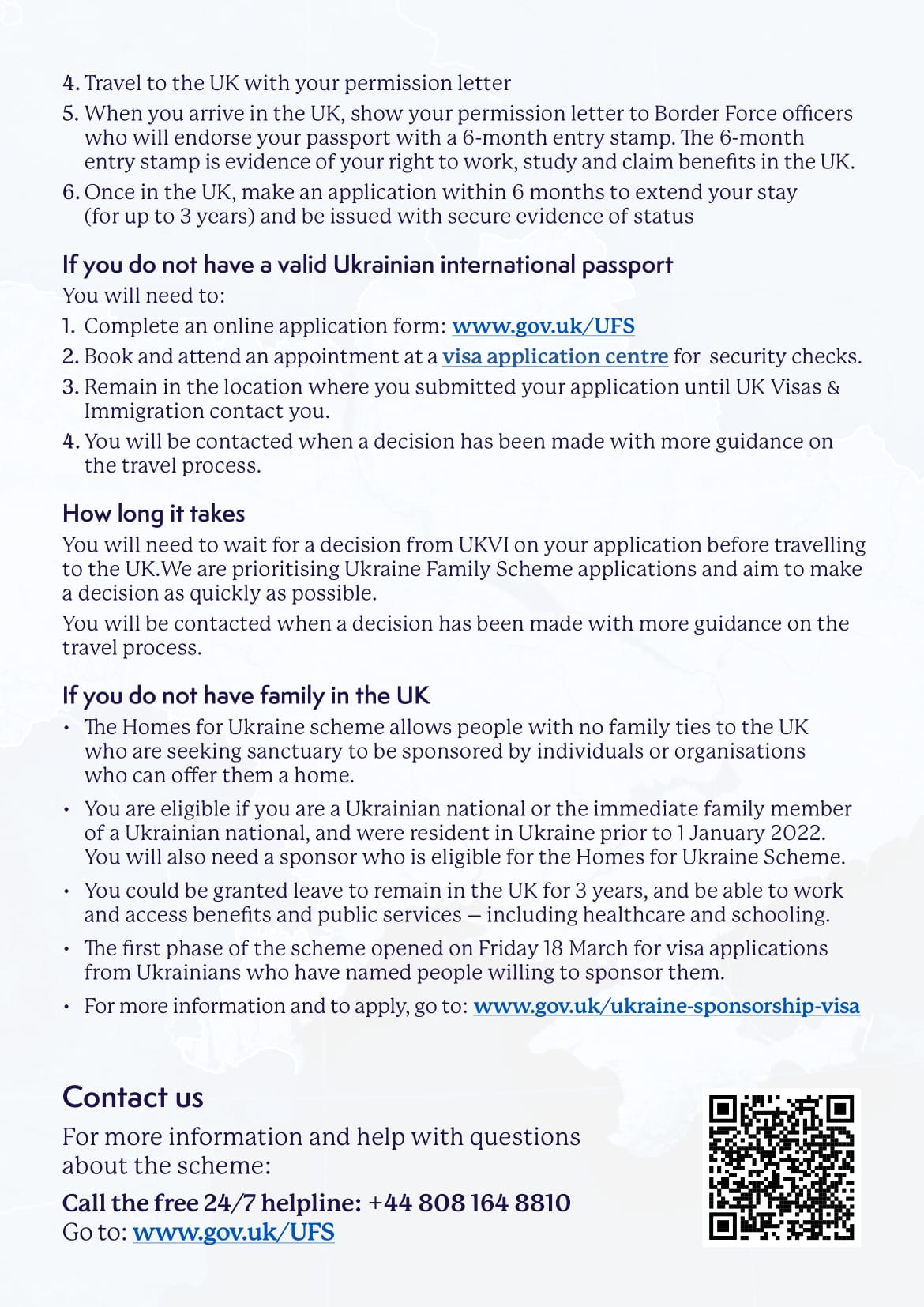  Informacja dotyczący możliwości wyjazdów ukraińskich uchodźców do Wielkiej Brytanii 