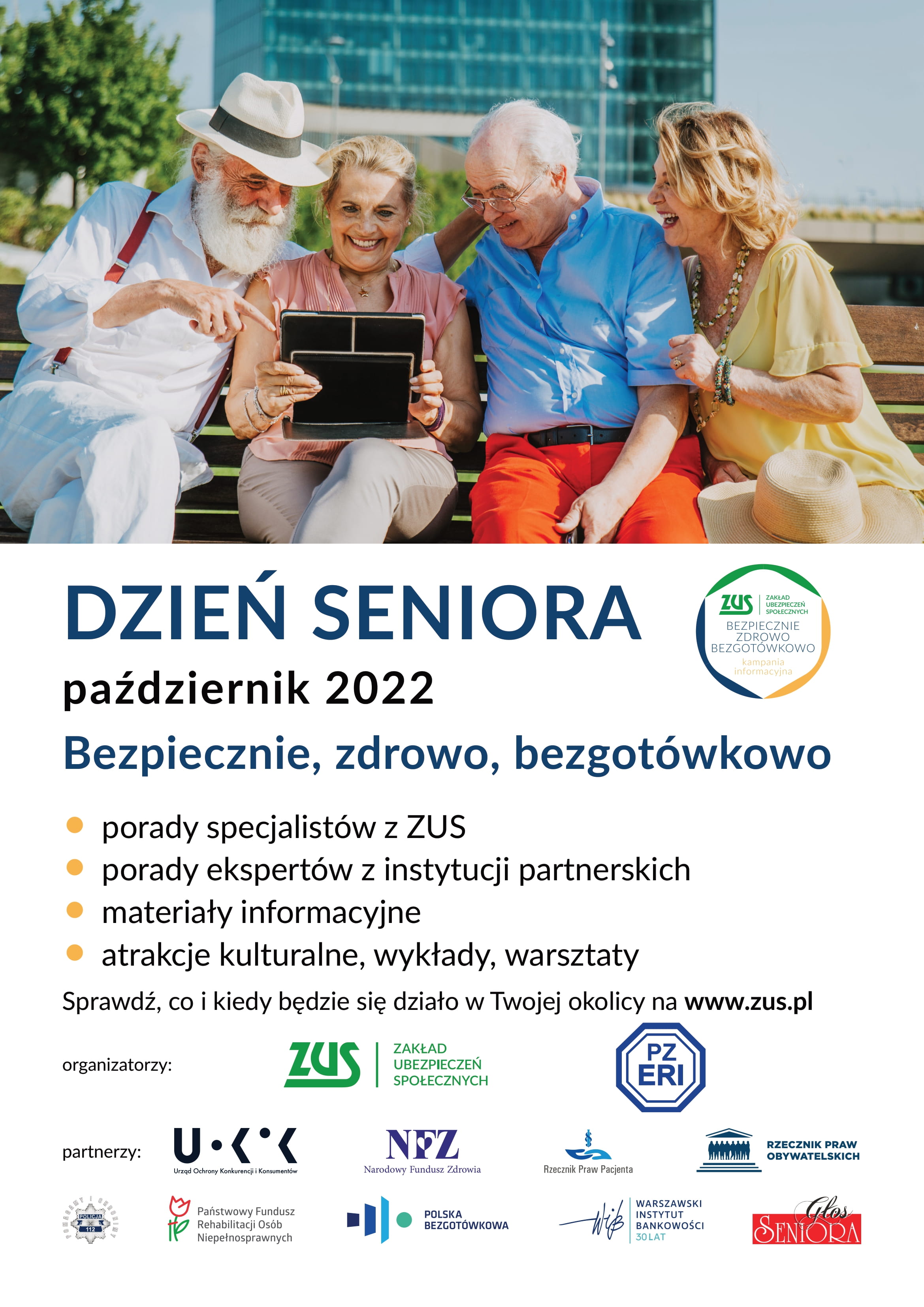 Plakat promujący akcję Dzień Seniora w ZUS