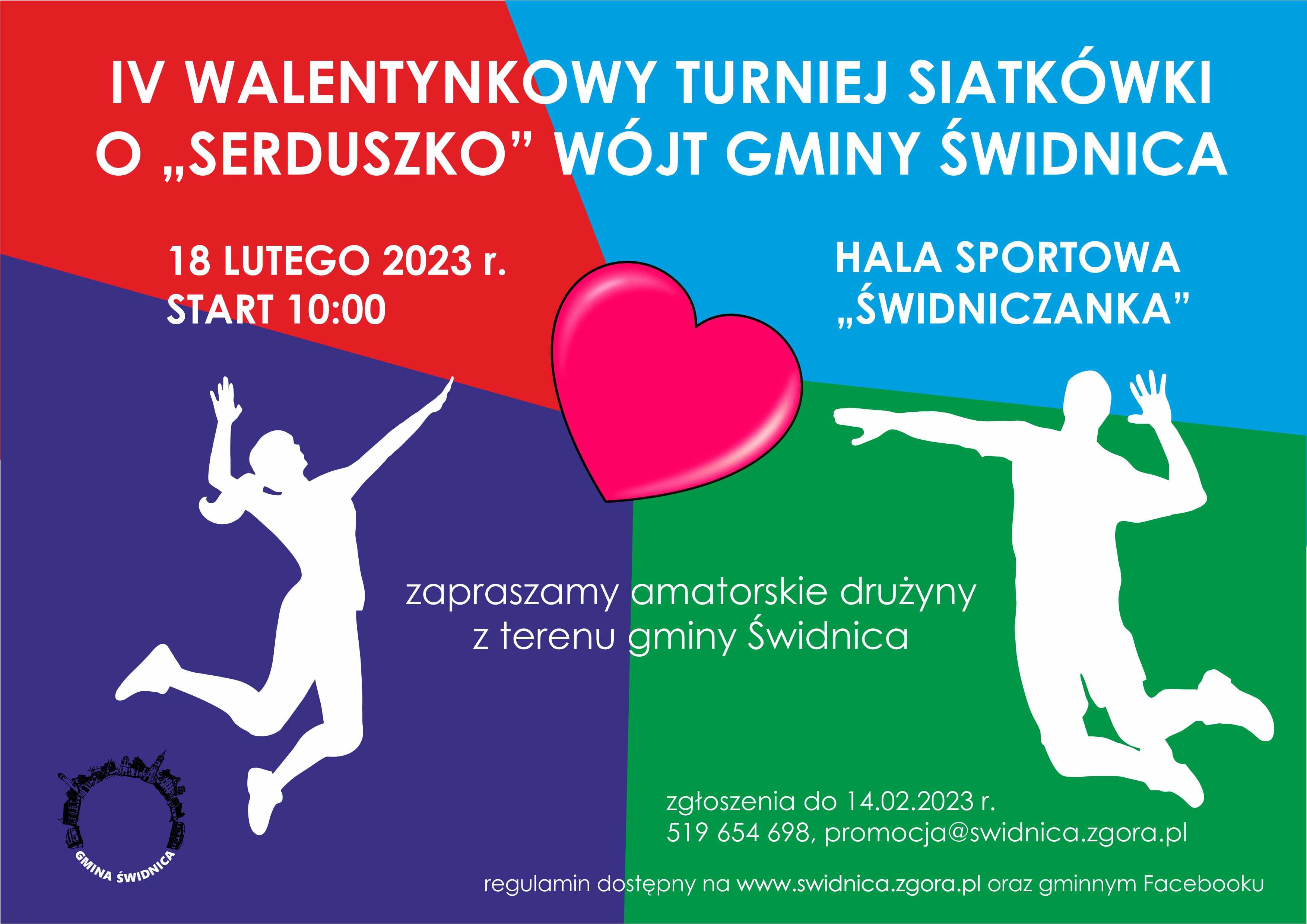 Ilustracja do informacji: IV Walentynkowy Turniej Siatkówki o „Serduszko” Wójt Gminy Świdnica