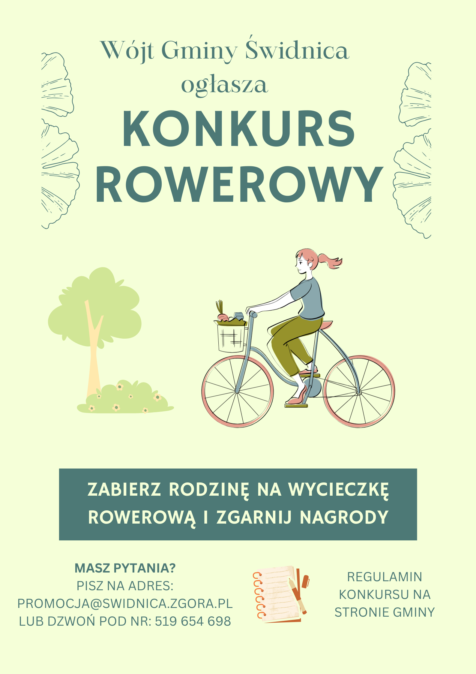 Plakat promujący konkurs rowerowy